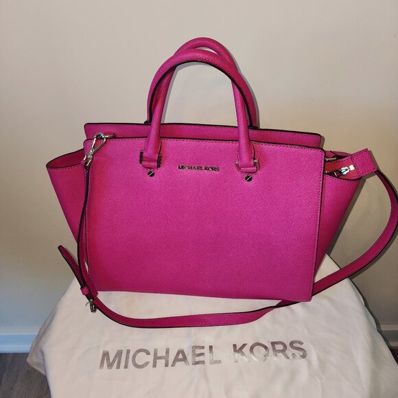 Michael Kors Selma Saffiano Leather Satchel - Picture 1 of 4